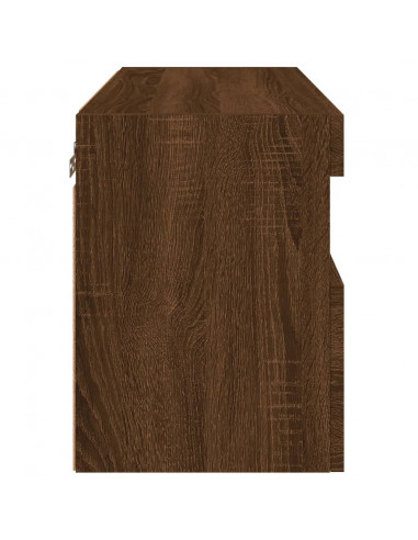 Mobile TV a Parete con Luci LED Rovere Marrone 60x30x40 cm