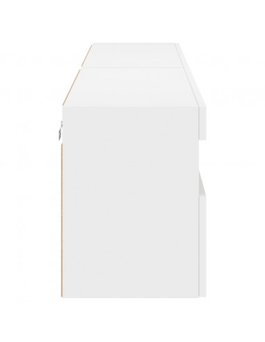 Mobili TV a Parete con Luci LED 2pz Bianchi 80x30x40 cm