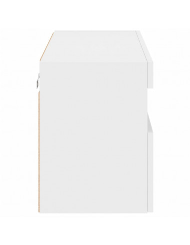 Mobile TV a Parete con Luci LED Bianco 80x30x40 cm