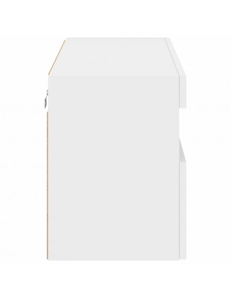 Mobile TV a Parete con Luci LED Bianco 80x30x40 cm