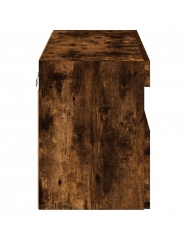Mobile TV a Parete con Luci LED Rovere Fumo 80x30x40 cm