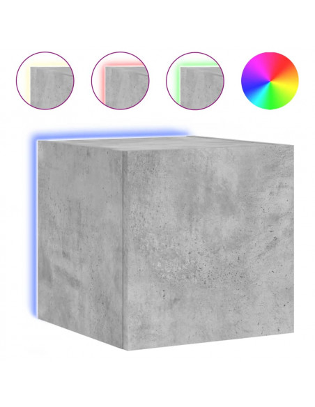 Mobili TV a Parete con Luci LED 2pz Grigio Cemento 30,5x35x30cm