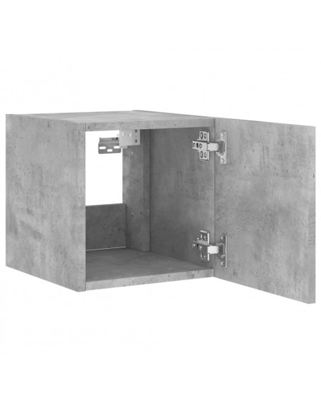 Mobili TV a Parete con Luci LED 2pz Grigio Cemento 30,5x35x30cm