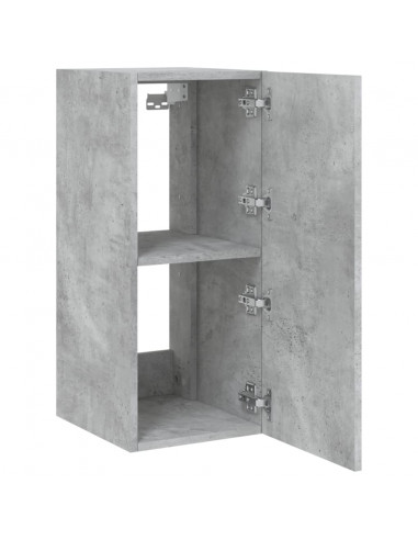 Mobile TV a Parete con Luci LED Grigio Cemento 30,5x35x70 cm