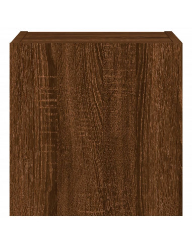Mobili TV a Parete con Luci LED 2pz Rovere Marrone 30,5x35x30cm