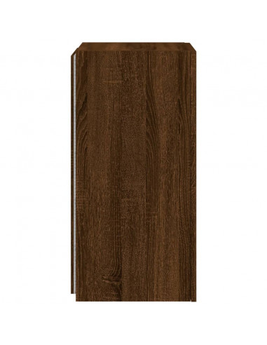 Mobile TV a Parete con Luci LED Rovere Marrone 30,5x35x70 cm