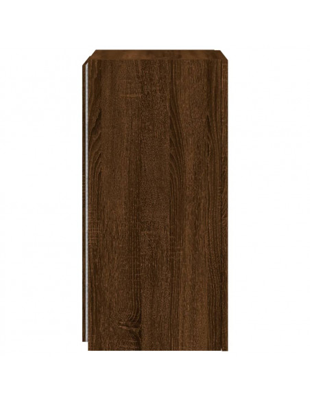 Mobile TV a Parete con Luci LED Rovere Marrone 30,5x35x70 cm