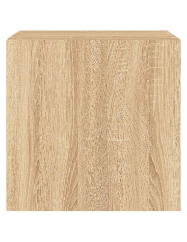 Mobile TV a Parete con Luci LED Rovere Sonoma 40,5x35x40 cm