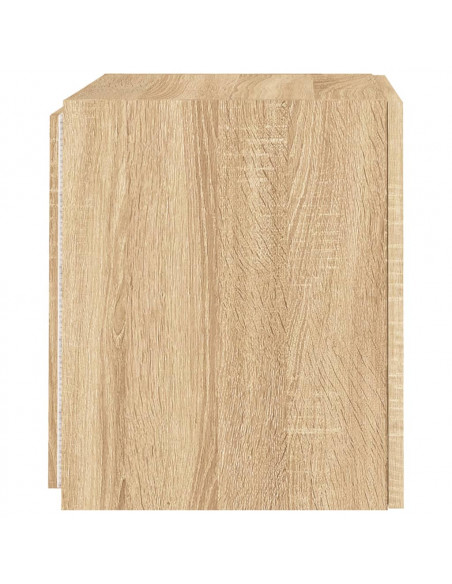 Mobile TV a Parete con Luci LED Rovere Sonoma 40,5x35x40 cm