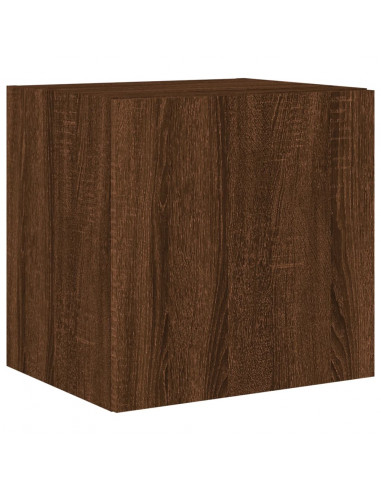 Mobili TV a Parete con Luci LED 2pz Rovere Marrone 40,5x35x40cm