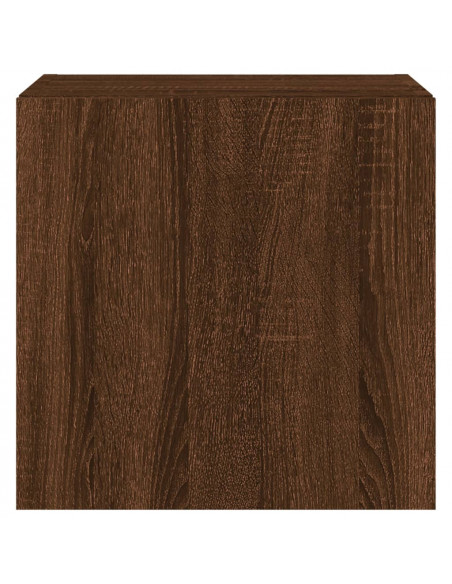 Mobili TV a Parete con Luci LED 2pz Rovere Marrone 40,5x35x40cm