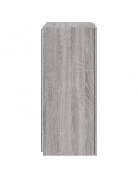Mobile TV a Parete con Luci LED Grigio Sonoma 40,5x35x80 cm