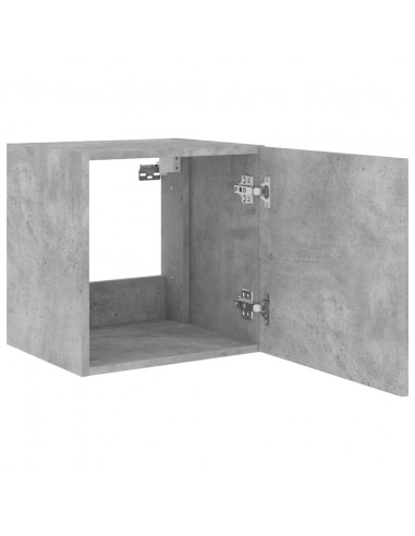 Mobile TV a Parete con Luci LED Grigio Cemento 40,5x35x40 cm