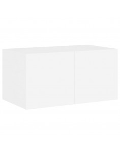 Mobile TV a Parete con Luci LED Bianco 60x35x31 cm 2