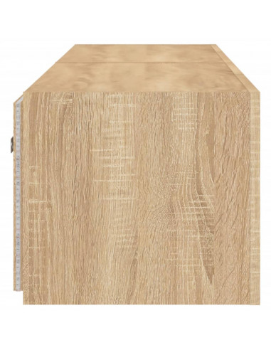 Mobili TV a Parete con Luci LED 2pz Rovere Sonoma 80x35x31 cm