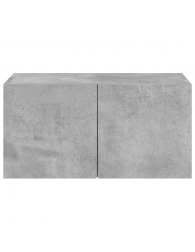 Mobile TV a Parete con Luci LED Grigio Cemento 60x35x31 cm