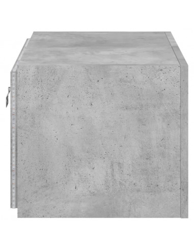 Mobile TV a Parete con Luci LED Grigio Cemento 60x35x31 cm
