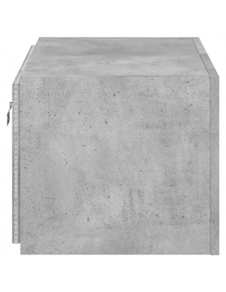 Mobile TV a Parete con Luci LED Grigio Cemento 60x35x31 cm