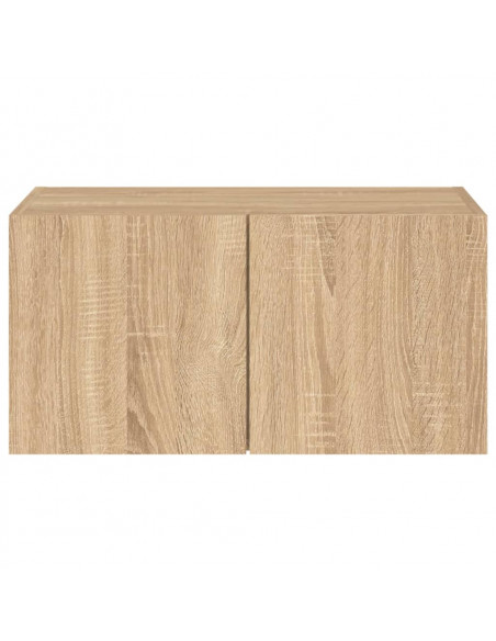 Mobile TV a Parete con Luci LED Rovere Sonoma 60x35x31 cm