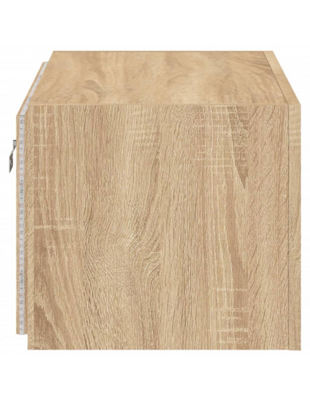 Mobile TV a Parete con Luci LED Rovere Sonoma 60x35x31 cm