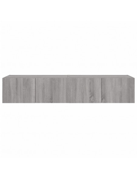 Mobili TV a Parete con Luci LED 2pz Grigio Sonoma 80x35x31 cm