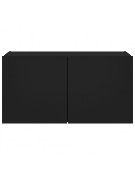 Mobile TV a Parete con Luci LED Nero 80x35x41 cm