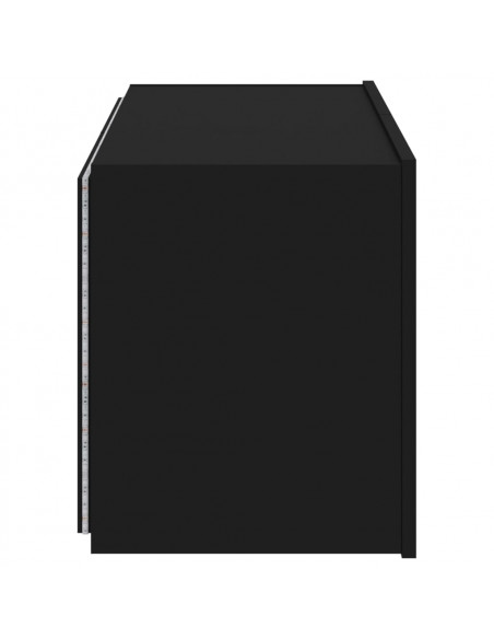Mobile TV a Parete con Luci LED Nero 80x35x41 cm