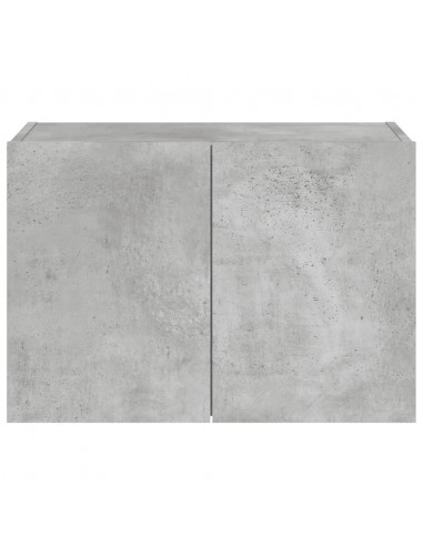 Mobile TV a Parete con Luci LED Grigio Cemento 60x35x41 cm