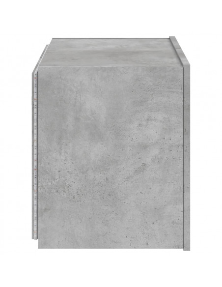 Mobile TV a Parete con Luci LED Grigio Cemento 60x35x41 cm