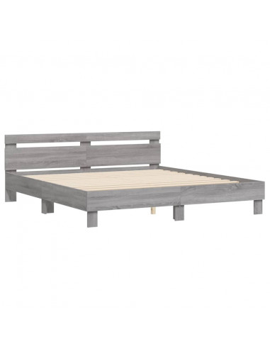 Giroletto Testiera Grigio Sonoma 180x200 cm Legno Multistrato