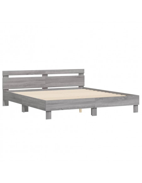 Giroletto Testiera Grigio Sonoma 180x200 cm Legno Multistrato