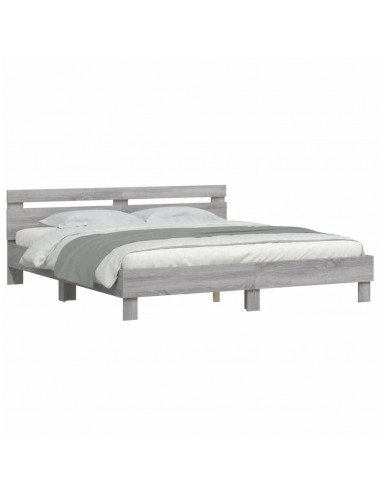 Giroletto Testiera Grigio Sonoma 180x200 cm Legno Multistrato