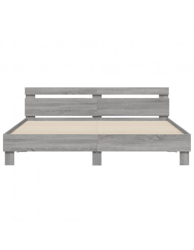 Giroletto Testiera Grigio Sonoma 180x200 cm Legno Multistrato