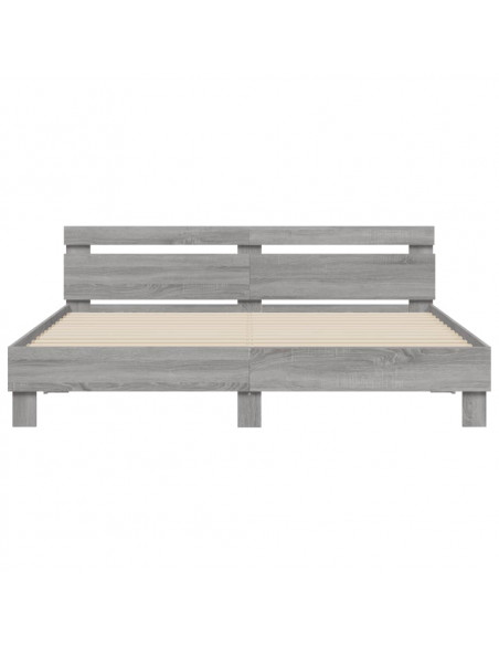 Giroletto Testiera Grigio Sonoma 180x200 cm Legno Multistrato