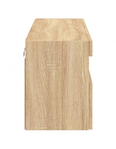 Mobile TV a Parete con Luci LED Rovere Sonoma 100x30x40 cm