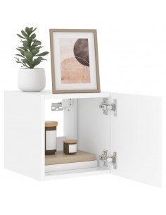 Mobile TV a Parete con Luci LED Bianco 30,5x35x30 cm 2