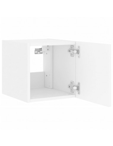 Mobile TV a Parete con Luci LED Bianco 30,5x35x30 cm