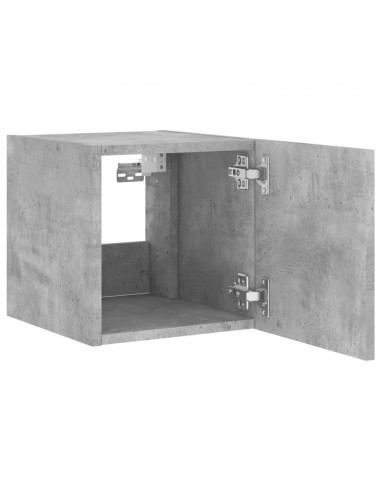 Mobile TV a Parete con Luci LED Grigio Cemento 30,5x35x30 cm