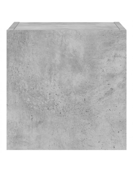 Mobile TV a Parete con Luci LED Grigio Cemento 30,5x35x30 cm