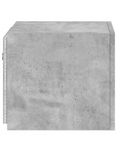 Mobile TV a Parete con Luci LED Grigio Cemento 30,5x35x30 cm