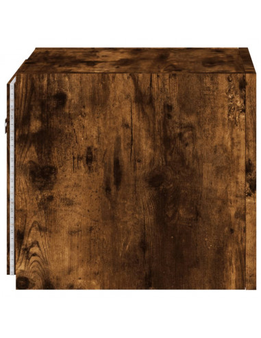 Mobile TV a Parete con Luci LED Rovere Fumo 30,5x35x30 cm