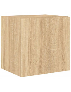 Mobili TV a Parete con Luci LED 2pz Rovere Sonoma 40,5x35x40 cm 2