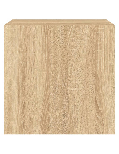Mobili TV a Parete con Luci LED 2pz Rovere Sonoma 40,5x35x40 cm