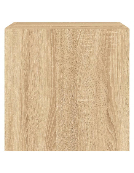 Mobili TV a Parete con Luci LED 2pz Rovere Sonoma 40,5x35x40 cm