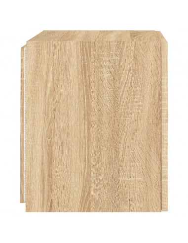 Mobili TV a Parete con Luci LED 2pz Rovere Sonoma 40,5x35x40 cm