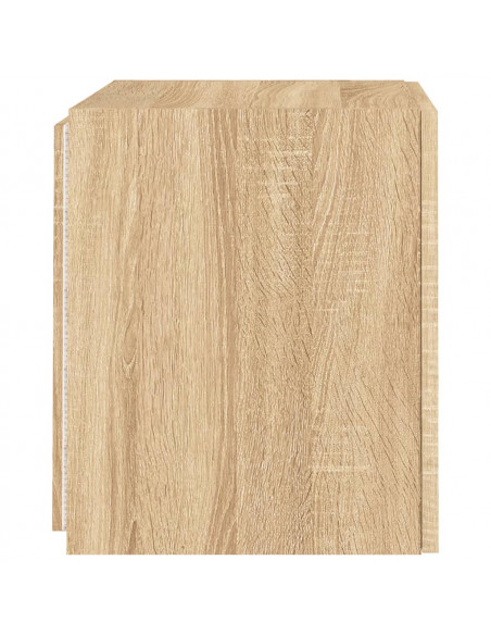Mobili TV a Parete con Luci LED 2pz Rovere Sonoma 40,5x35x40 cm