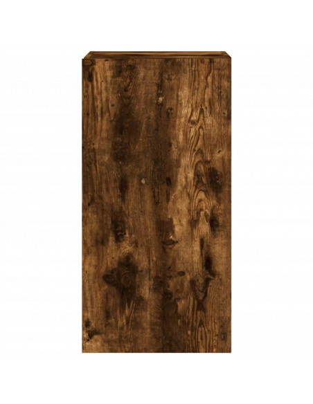 Mobile TV a Parete con Luci LED Rovere Fumo 40,5x35x80 cm