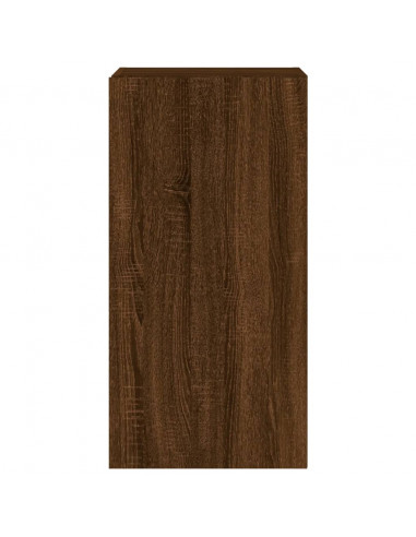 Mobile TV a Parete con Luci LED Rovere Marrone 40,5x35x80 cm