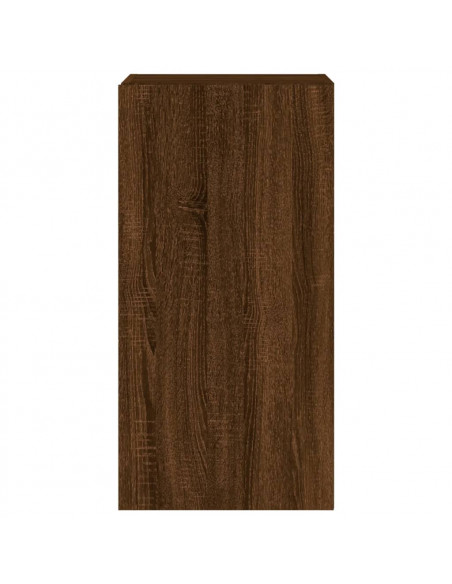 Mobile TV a Parete con Luci LED Rovere Marrone 40,5x35x80 cm
