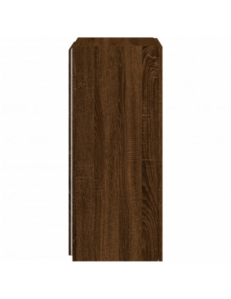 Mobile TV a Parete con Luci LED Rovere Marrone 40,5x35x80 cm